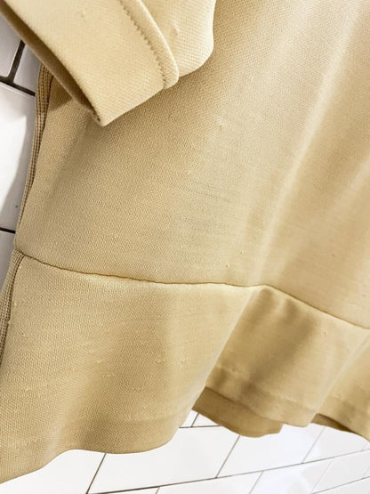 vintage 70s KP knitwear polyknit striped cuff 1/4 button shirt | rework - good market thrift store