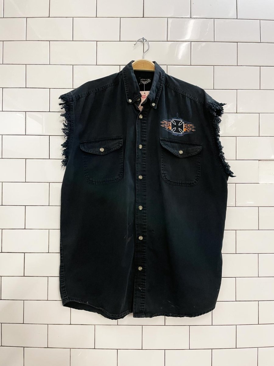 vintage 00s choppers mac truck sleeveless shirt - good market thrift store