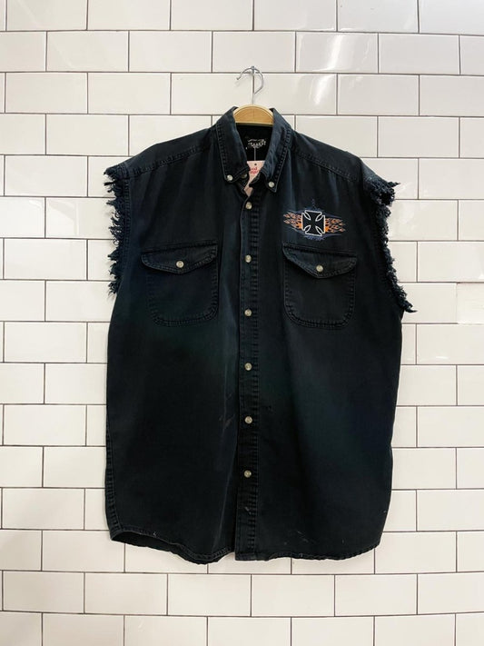 vintage 00s choppers mac truck sleeveless shirt - good market thrift store