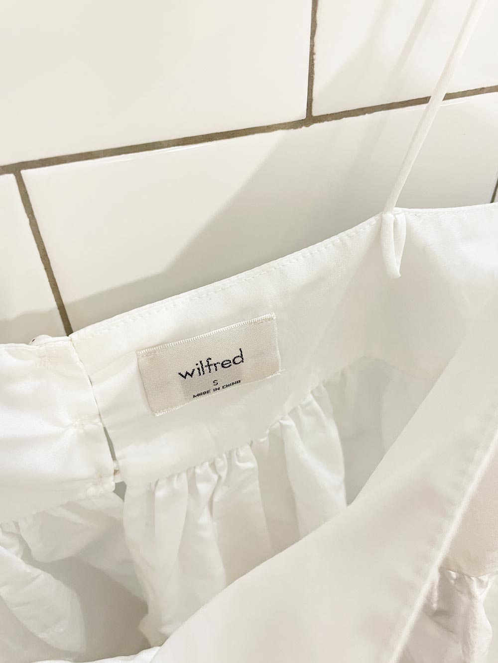 wilfred satire taffeta tiered midi dress | aritzia - good market thrift store