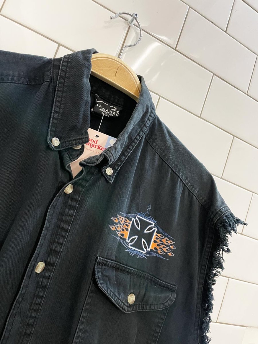 vintage 00s choppers mac truck sleeveless shirt - good market thrift store
