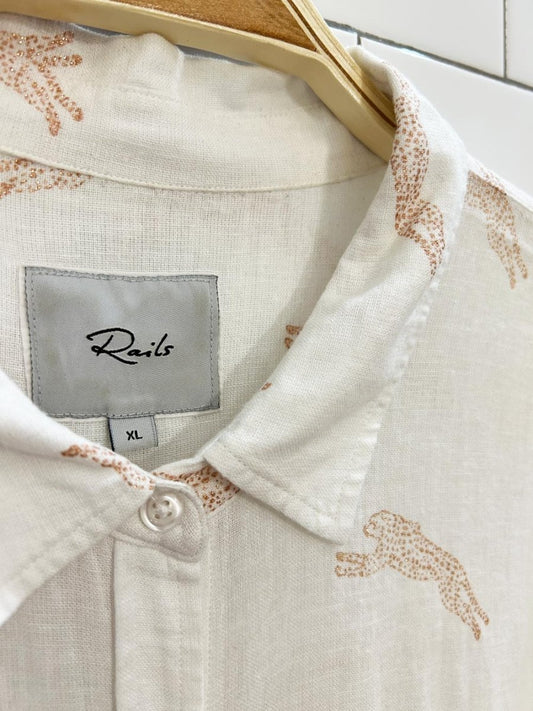 rails charli linen - blend leopard shirt - good market thrift store