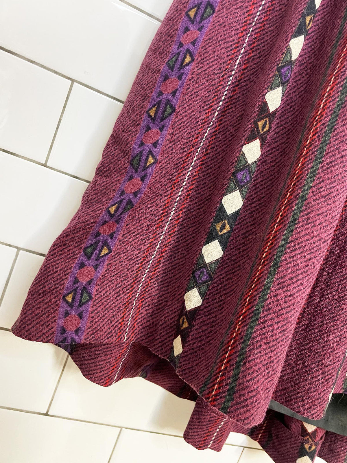 vintage jaeger wool-blend southwestern full midi skirt | lined