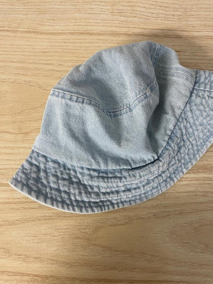 denim embroidered daisy bucket hat - good market thrift store