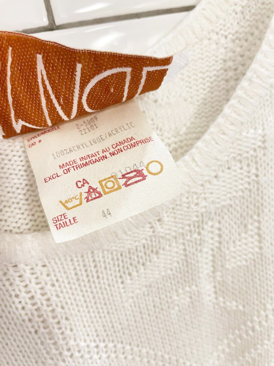 vintage 00s image flower diamond knit tank - good market thrift store