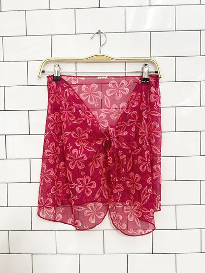 vintage 90s tropical sheer wrap beach cover up - good market thrift store