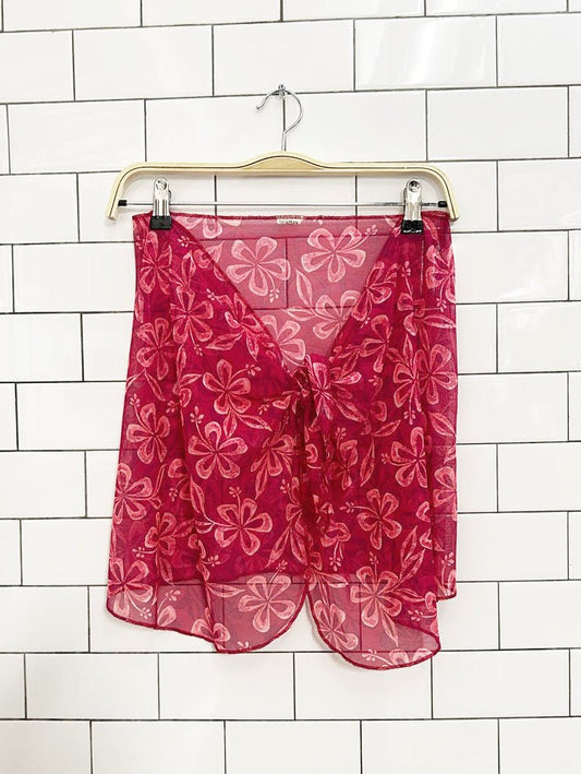 vintage 90s tropical sheer wrap beach cover up - good market thrift store