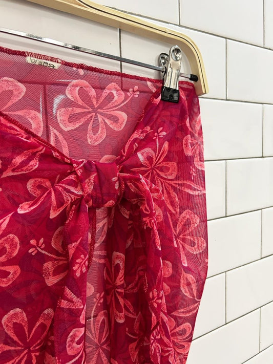 vintage 90s tropical sheer wrap beach cover up - good market thrift store