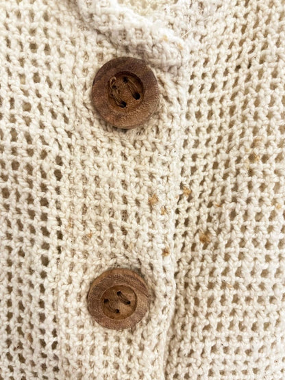 vintage 90s pelican cove crochet knit beaded fringe crop tank | made in India - good market thrift store