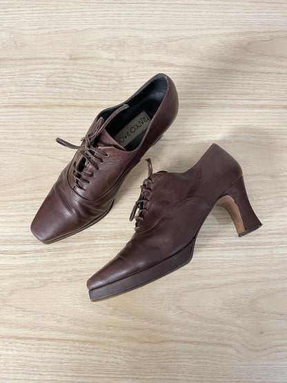 vintage franco paolucci italy heeled leather oxfords - good market thrift store
