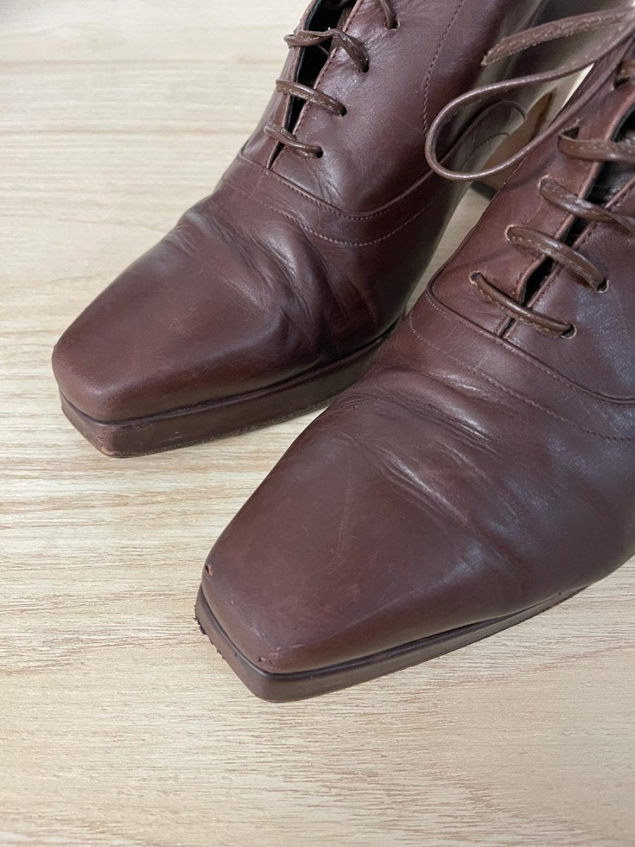 vintage franco paolucci italy heeled leather oxfords - good market thrift store