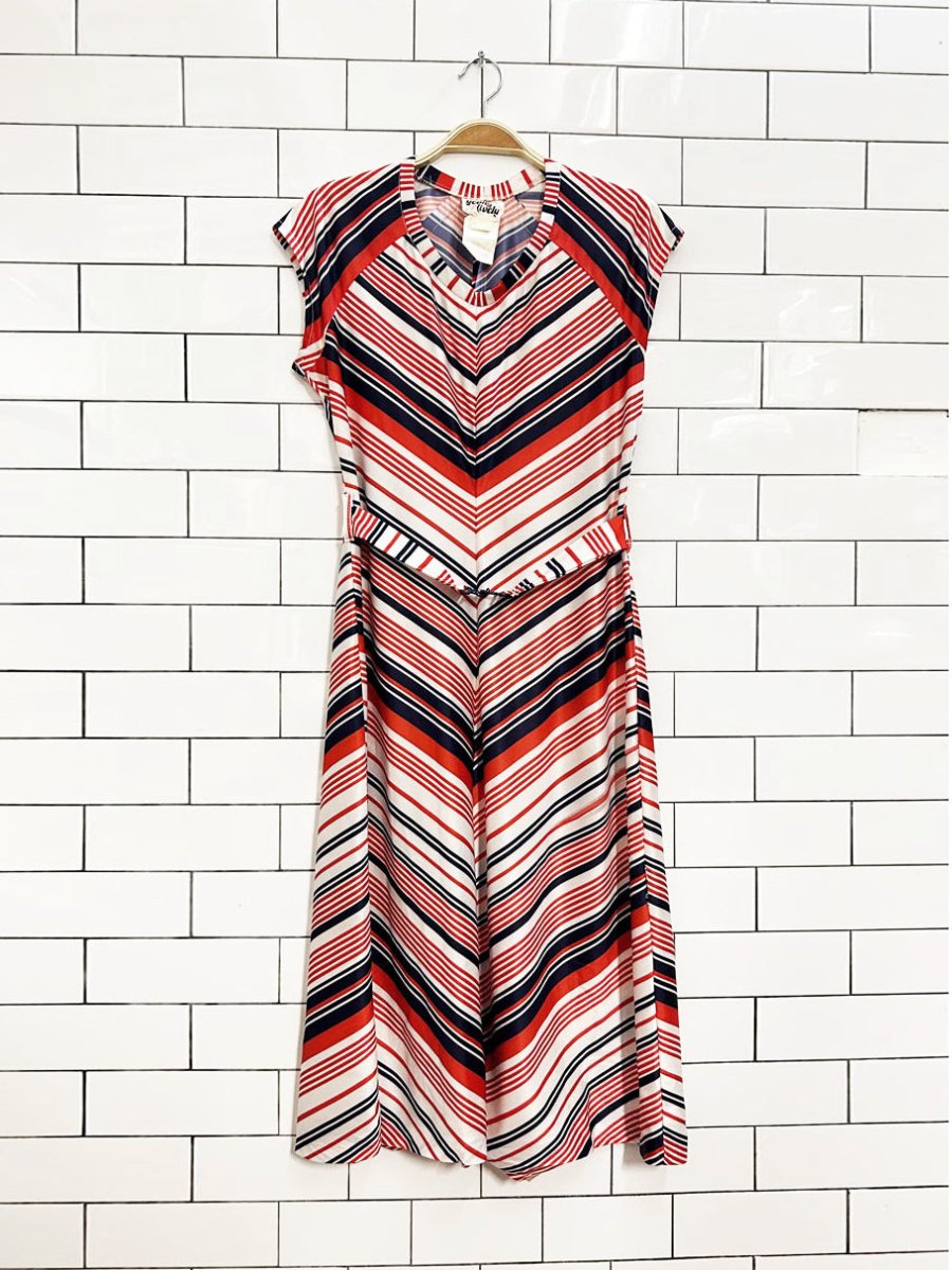 vintage 60s young & lively chevron midi dress | sears - good market thrift store