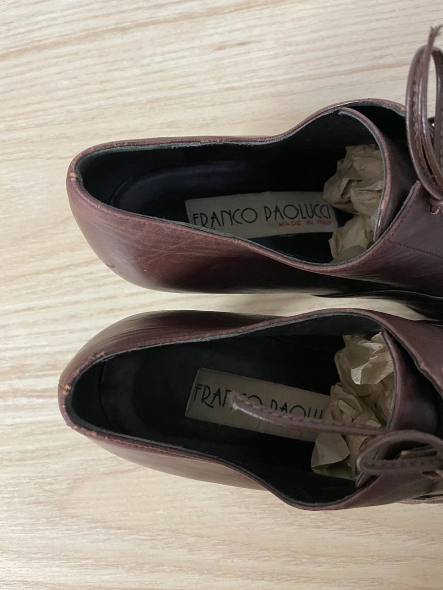 vintage franco paolucci italy heeled leather oxfords - good market thrift store