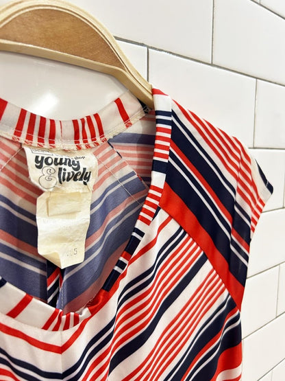 vintage 60s young & lively chevron midi dress | sears - good market thrift store