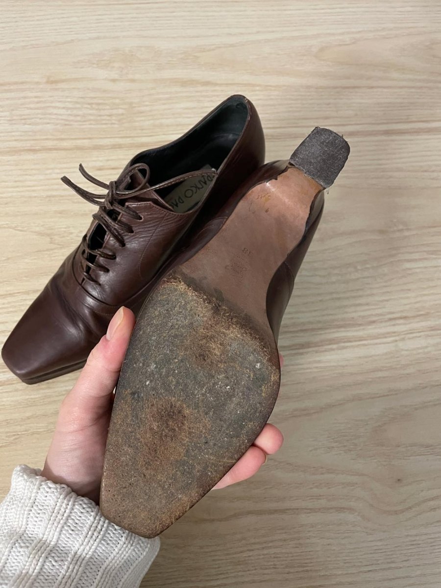 vintage franco paolucci italy heeled leather oxfords - good market thrift store