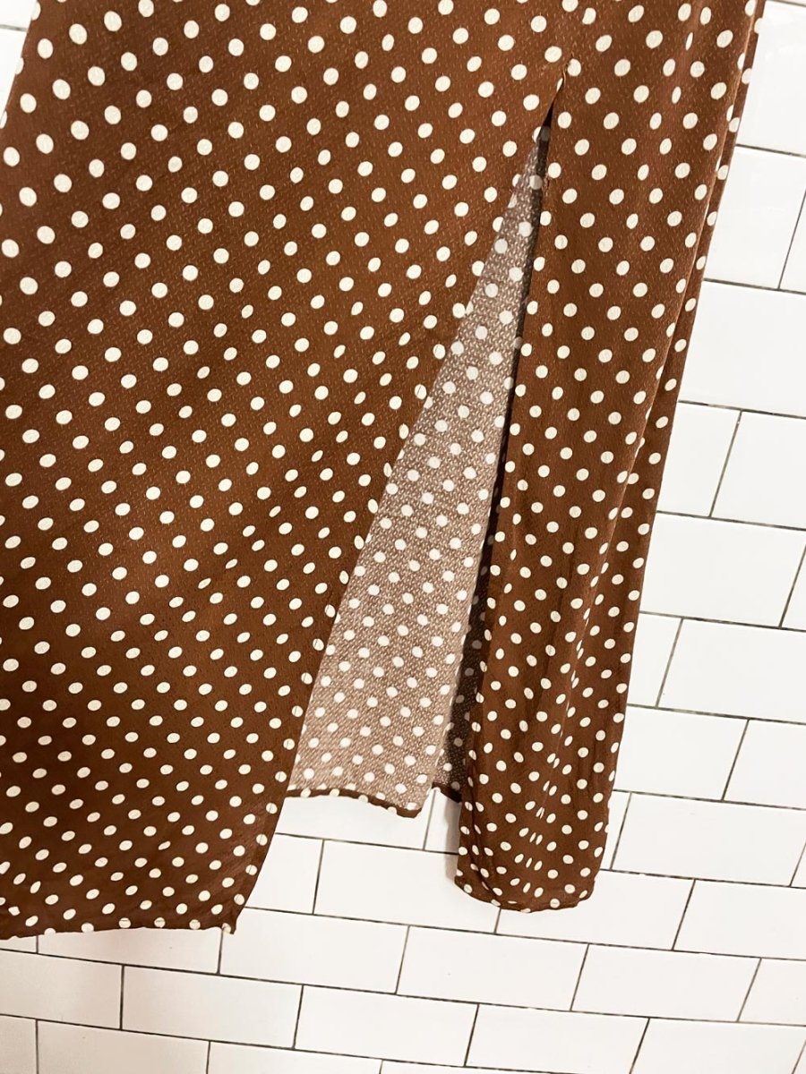 YAS polka dot front slit maxi dress - good market thrift store