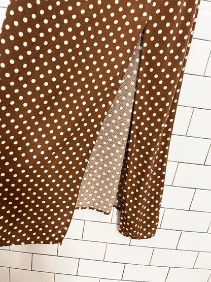 YAS polka dot front slit maxi dress - good market thrift store