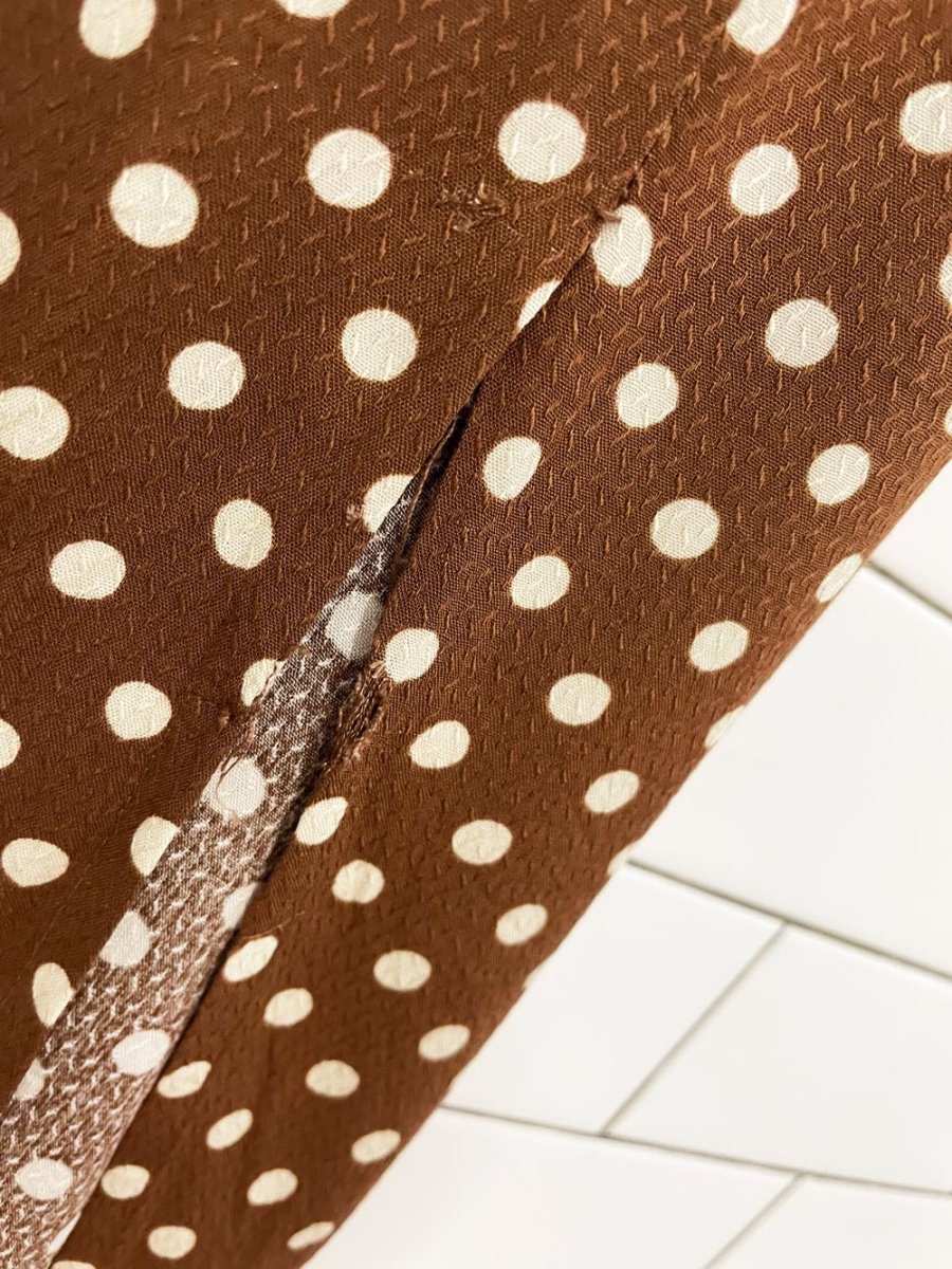 YAS polka dot front slit maxi dress - good market thrift store