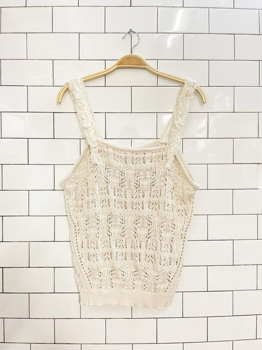 devoted crochet knit tank top - good market thrift store