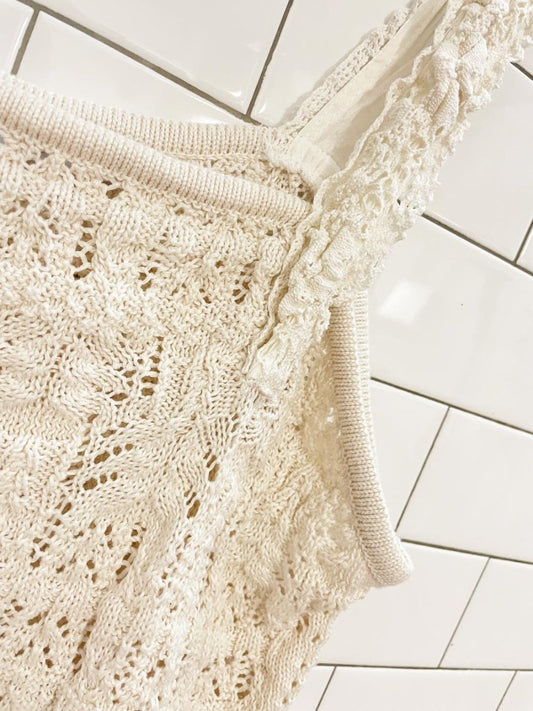 devoted crochet knit tank top - good market thrift store