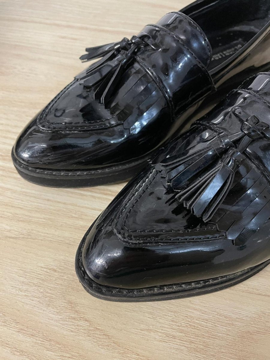 design lab iggi patent fringe tassel loafer - good market thrift store