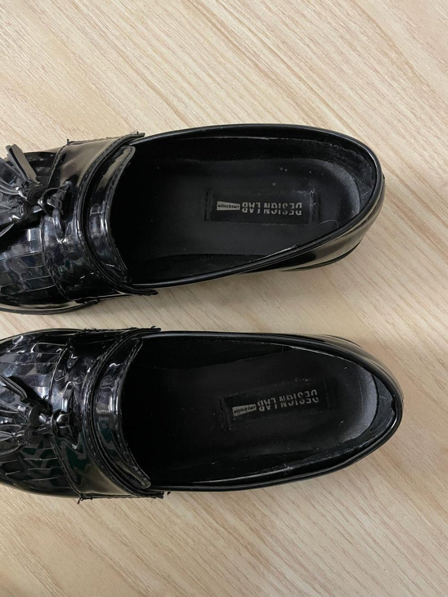 design lab iggi patent fringe tassel loafer - good market thrift store