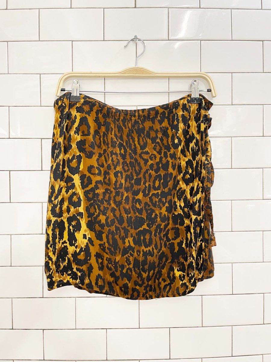 vintage 90s sea jewels animal print beach cover up skirt - good market thrift store