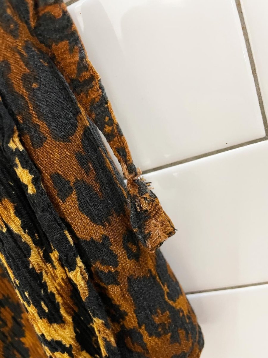 vintage 90s sea jewels animal print beach cover up skirt - good market thrift store