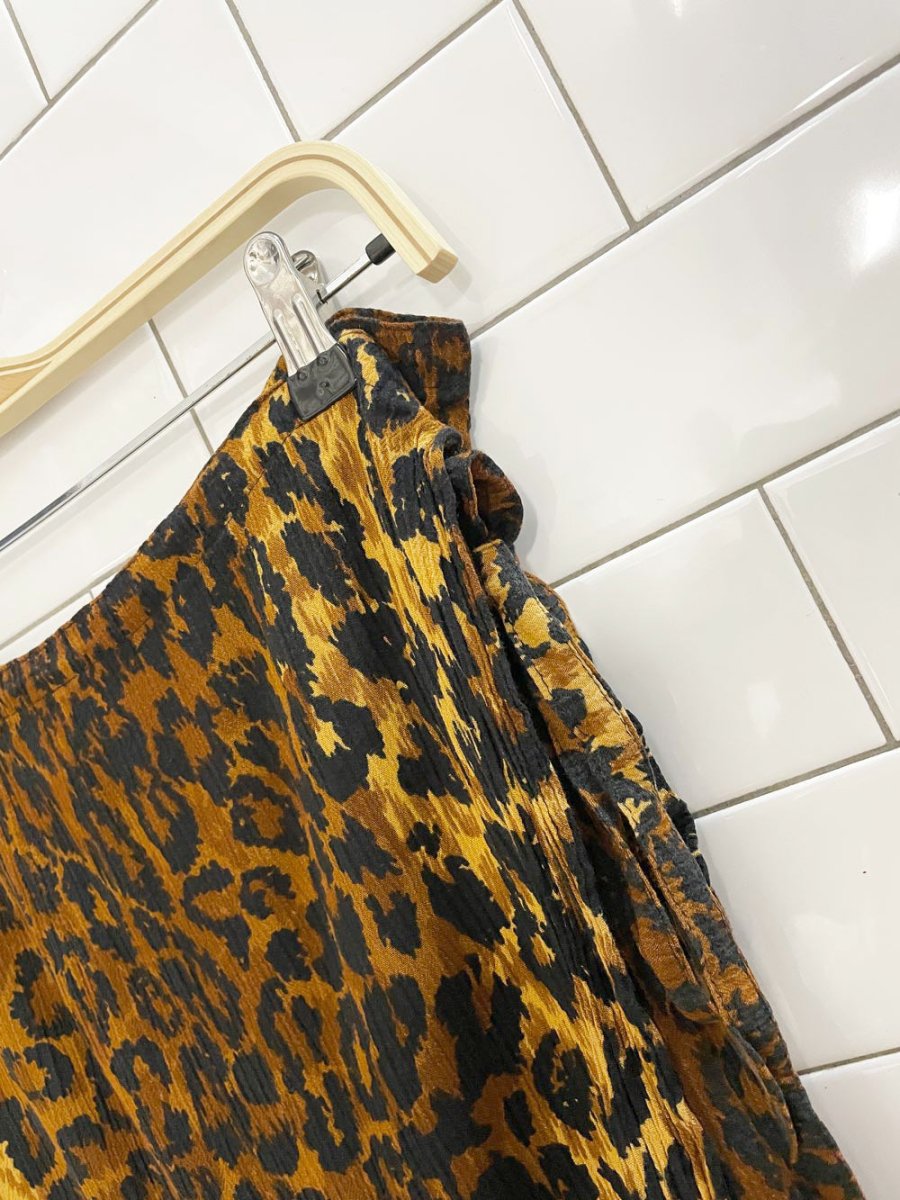 vintage 90s sea jewels animal print beach cover up skirt - good market thrift store