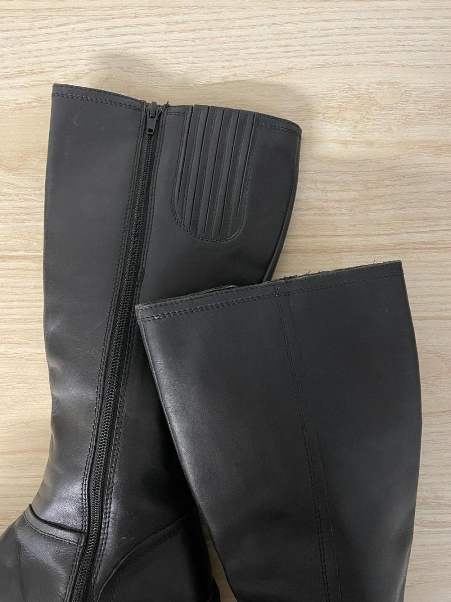 vintage 90s aldo chunky heeled knee high leather boot - good market thrift store