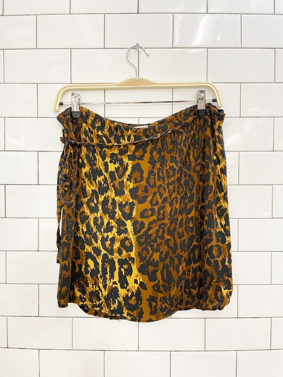 vintage 90s sea jewels animal print beach cover up skirt - good market thrift store