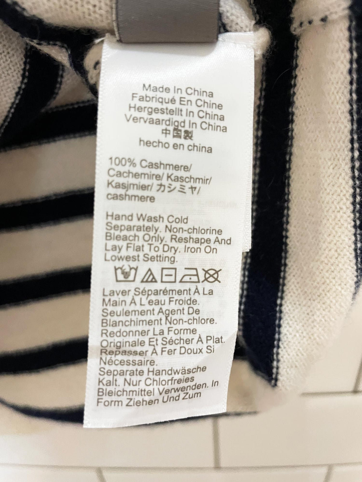 j crew 100% cashmere knit boxy crop stripe top | re-imagined