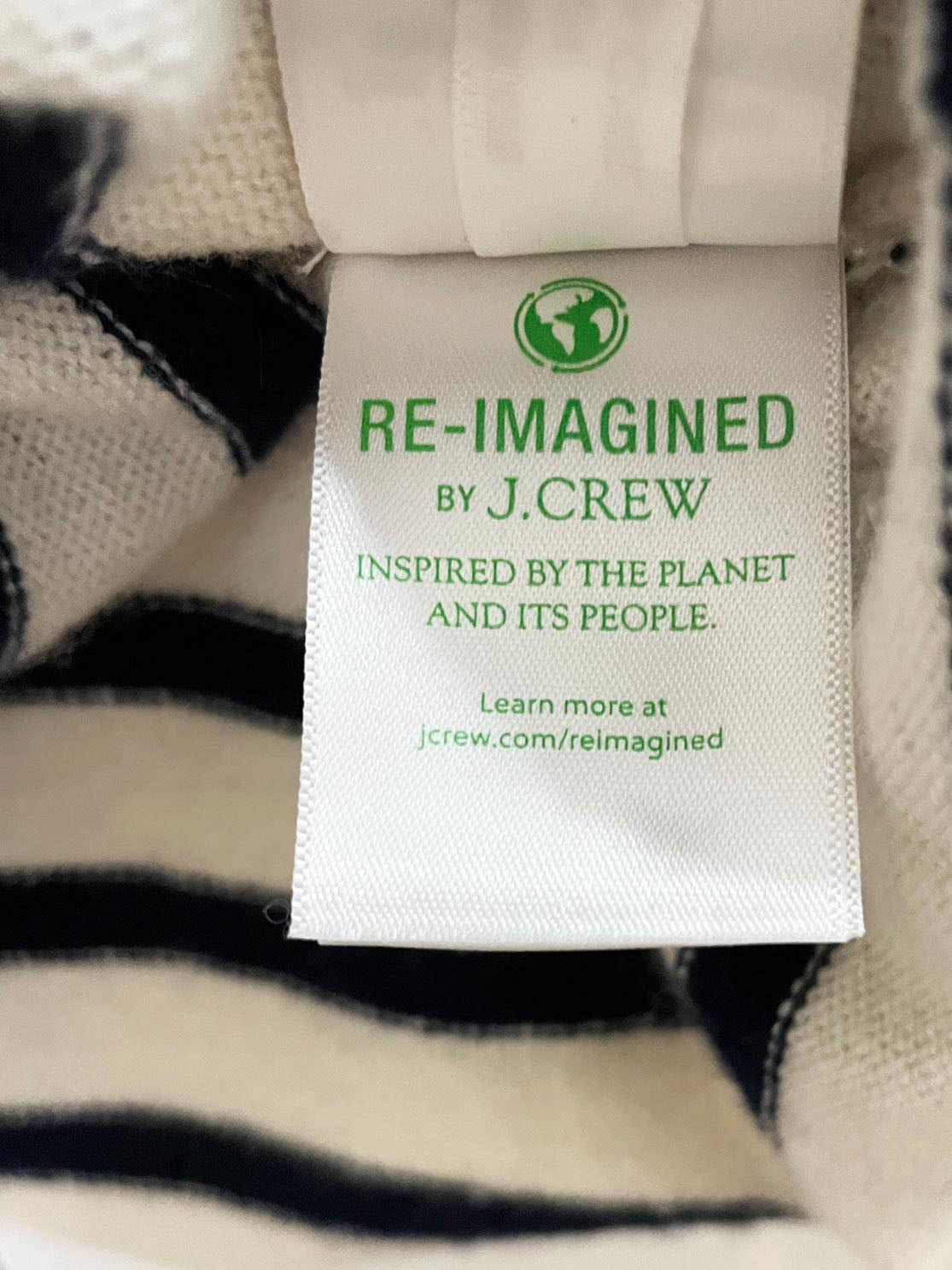 j crew 100% cashmere knit boxy crop stripe top | re-imagined