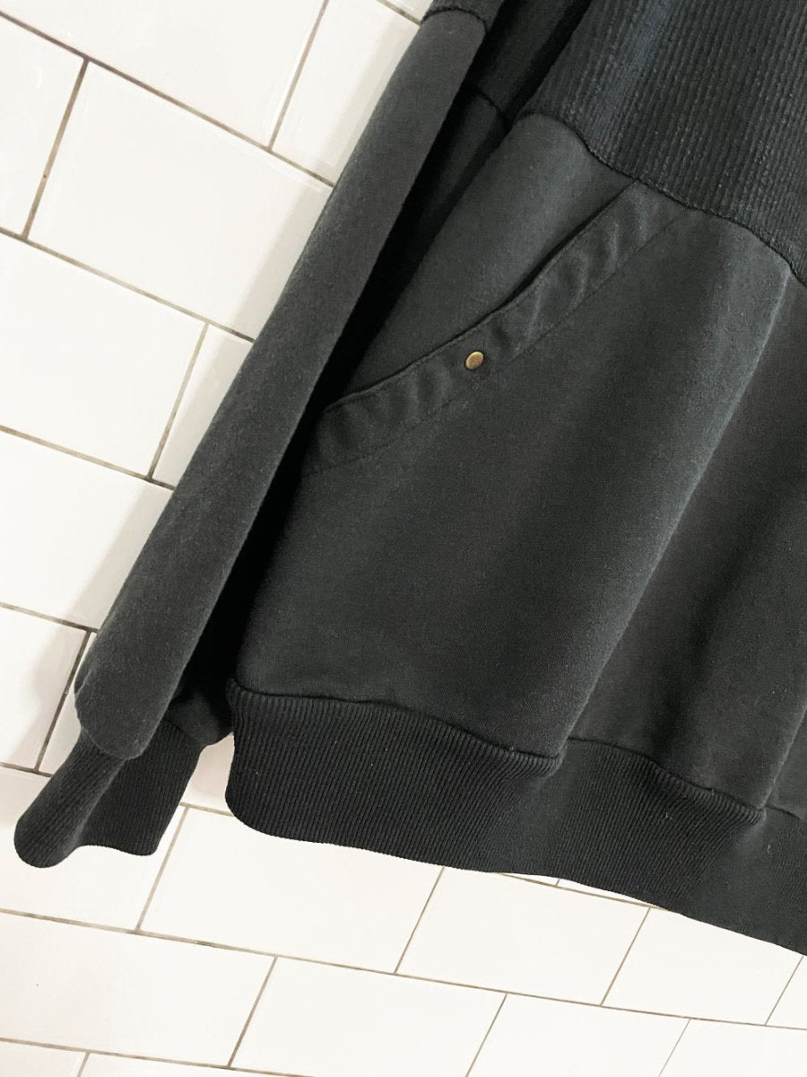 vintage 90s expression ribbed 1/4 snap button sweatshirt - good market thrift store