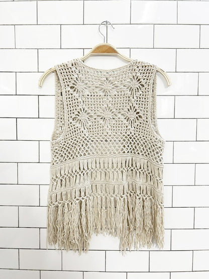 maurices boho crochet fringe vest - good market thrift store