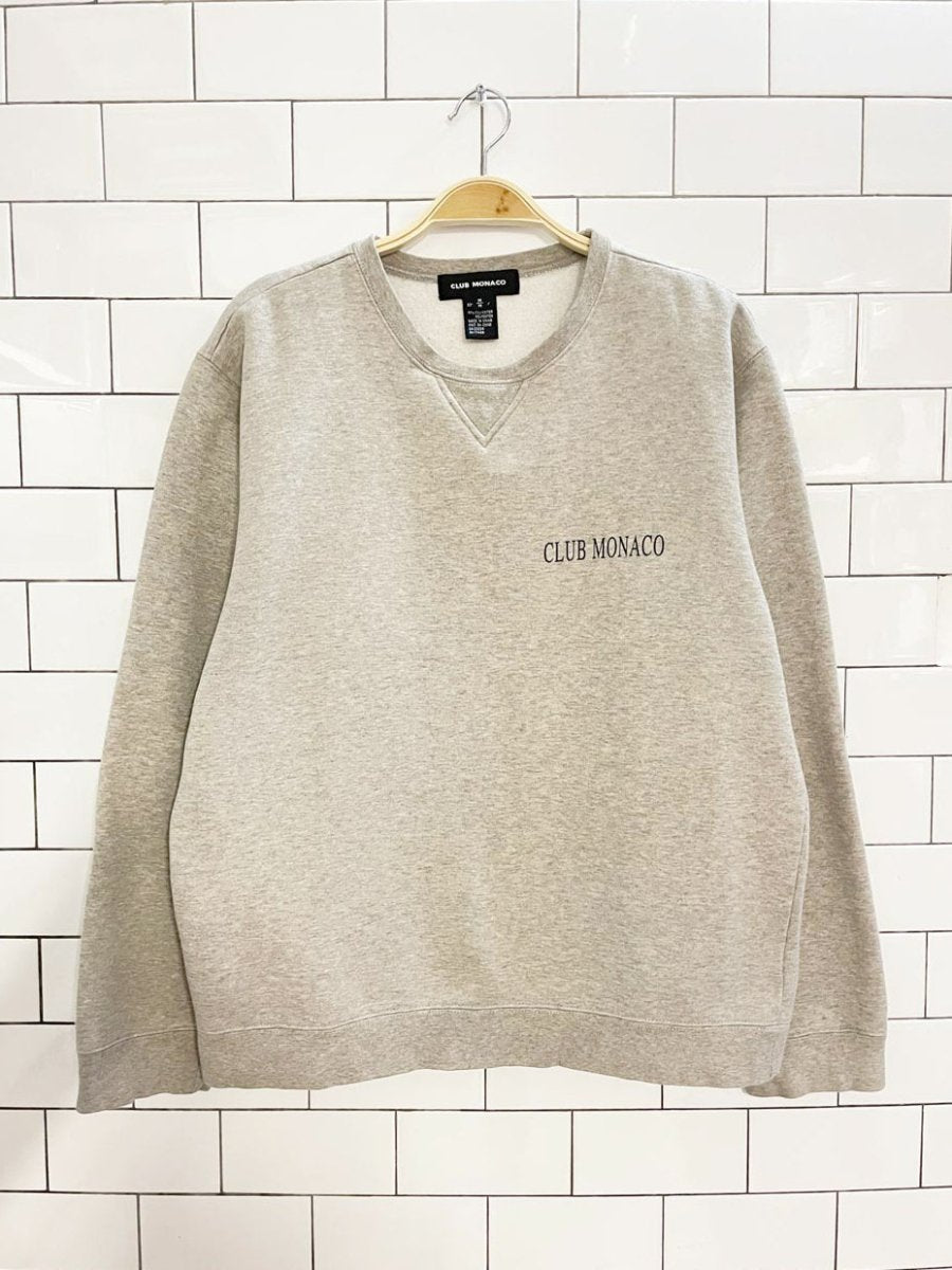 vintage 00s club monaco minimal logo boxy sweatshirt - good market thrift store