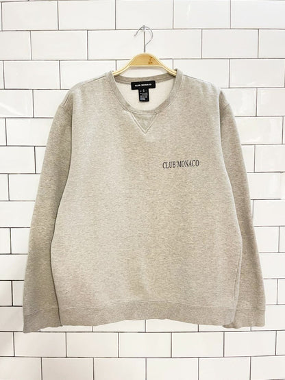 vintage 00s club monaco minimal logo boxy sweatshirt - good market thrift store