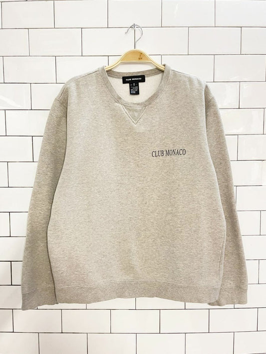 vintage 00s club monaco minimal logo boxy sweatshirt - good market thrift store