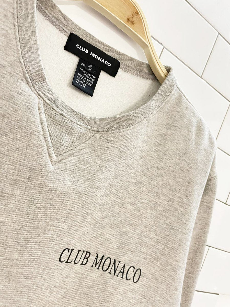 vintage 00s club monaco minimal logo boxy sweatshirt - good market thrift store