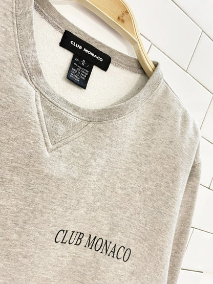 vintage 00s club monaco minimal logo boxy sweatshirt - good market thrift store