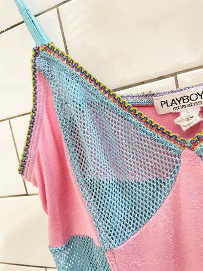 vintage 80s playboy intimates mesh panelled tank | made in USA - good market thrift store