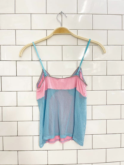 vintage 80s playboy intimates mesh panelled tank | made in USA - good market thrift store