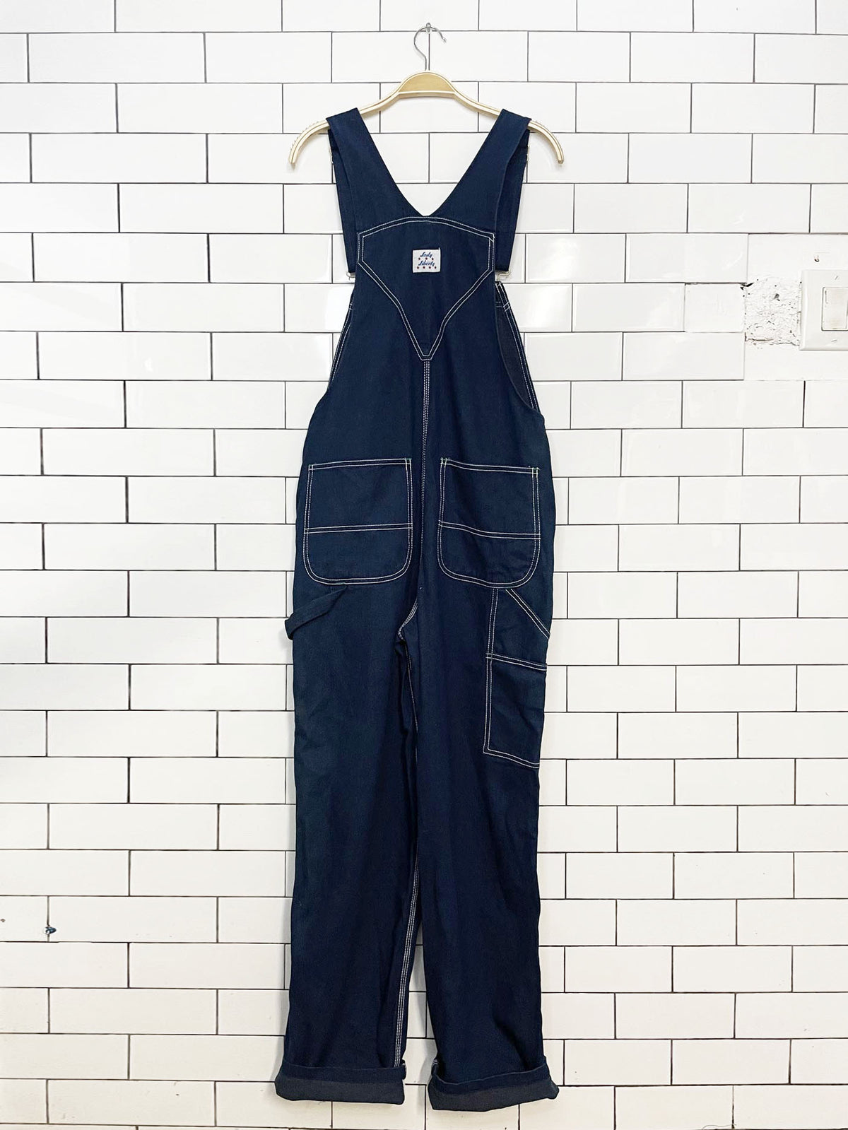 vintage 90s liberty contrast stitch carpenter denim overalls