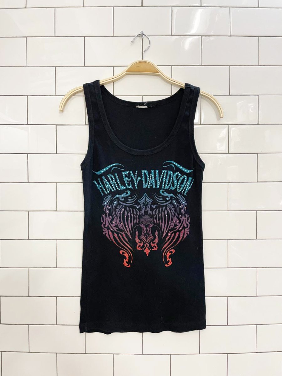 y2k harley davidson jewel ombre ribbed tank - good market thrift store