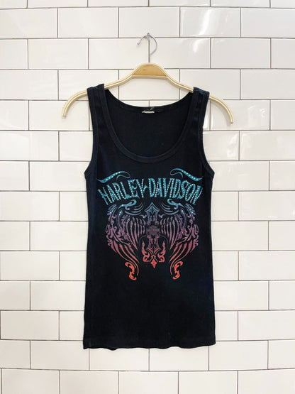 y2k harley davidson jewel ombre ribbed tank - good market thrift store