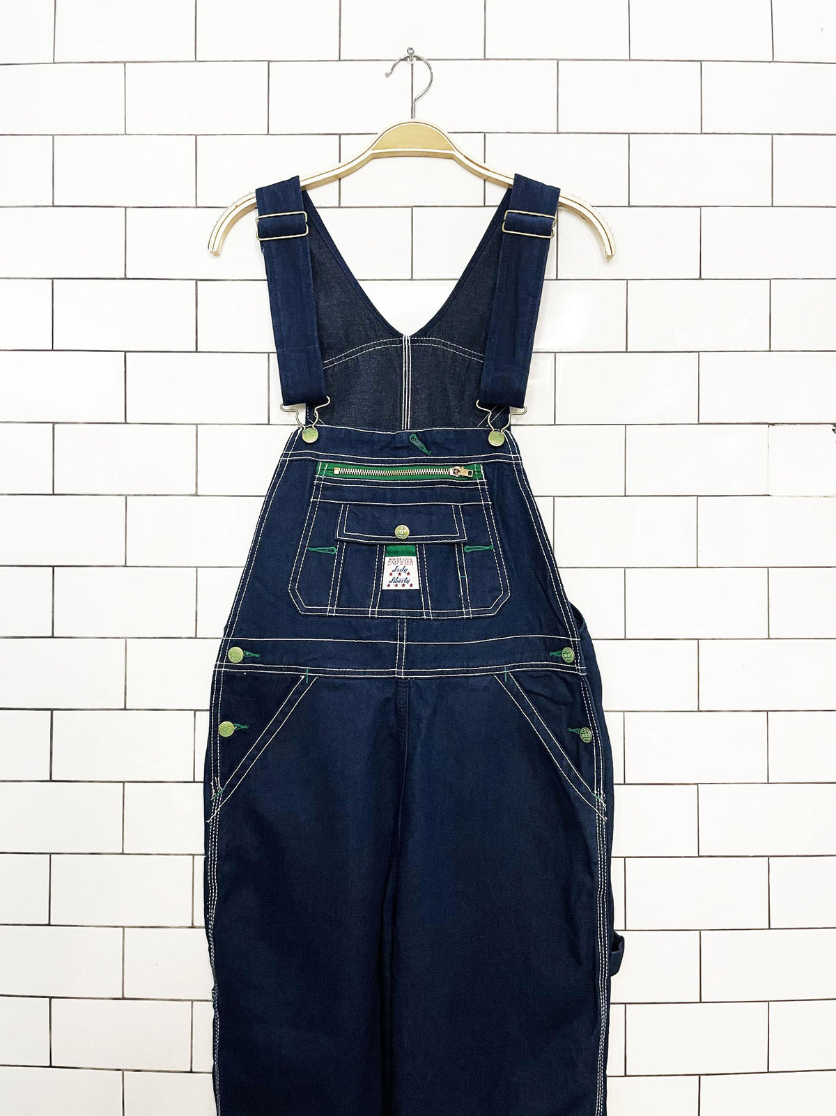 vintage 90s liberty contrast stitch carpenter denim overalls