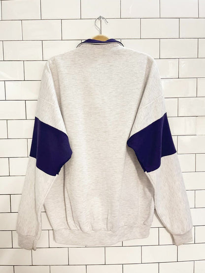 vintage 90s san fran collegiate colourblock 1/4 zip sweatshirt - good market thrift store