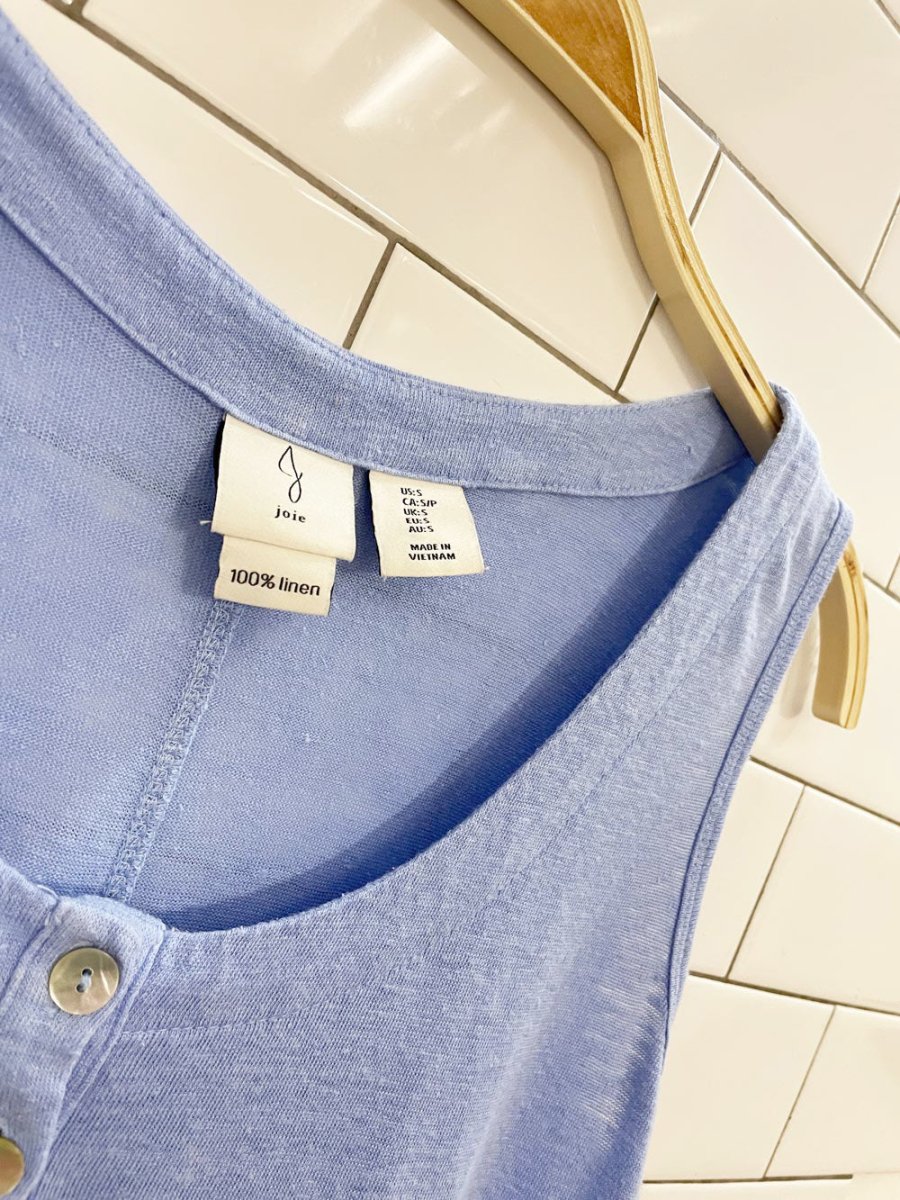 joie 100% linen 1/2 button tank top - good market thrift store