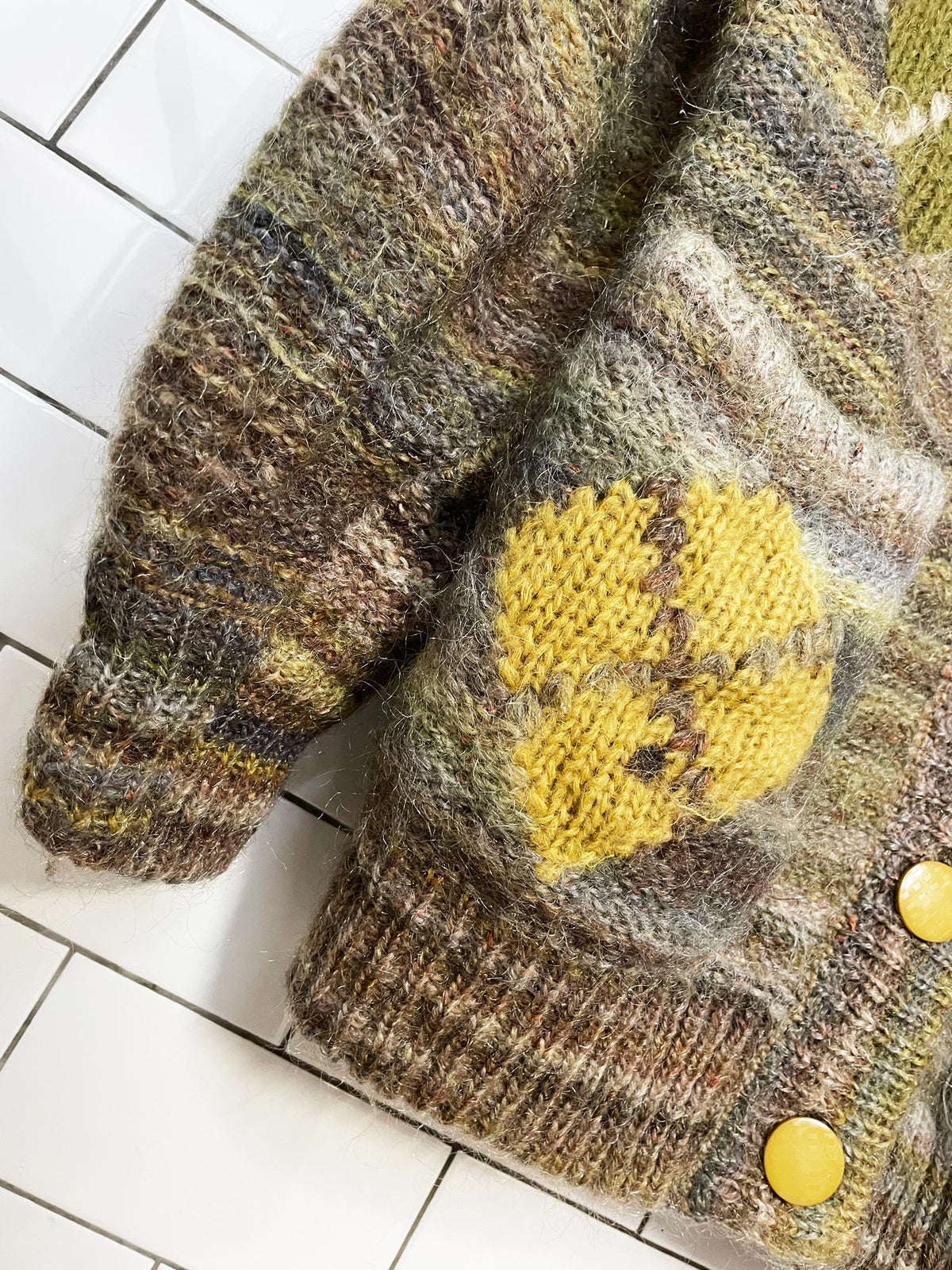 vintage 80s bleyle wool-mohair argyle knit cardigan | made in Italy