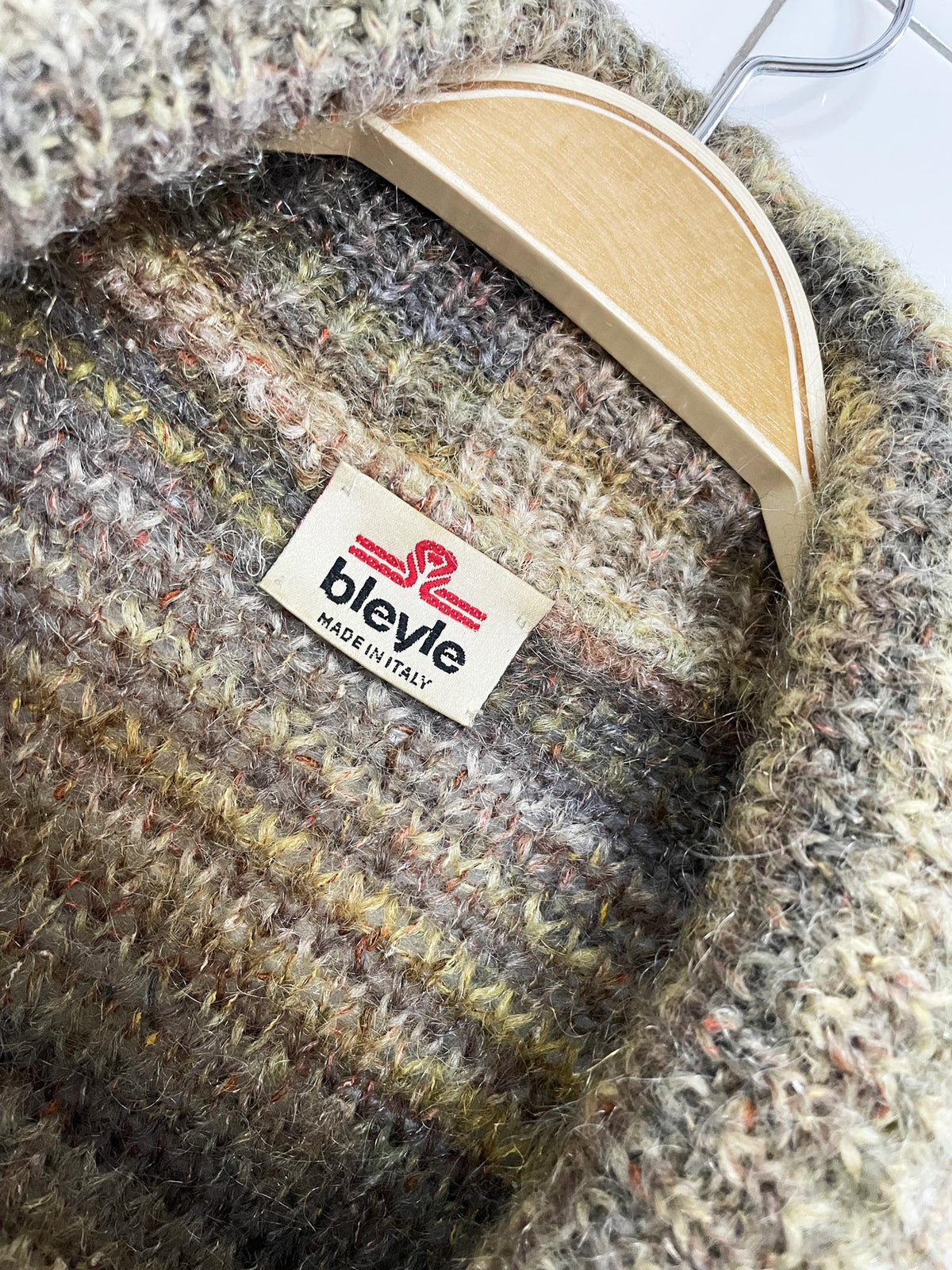 vintage 80s bleyle wool-mohair argyle knit cardigan | made in Italy